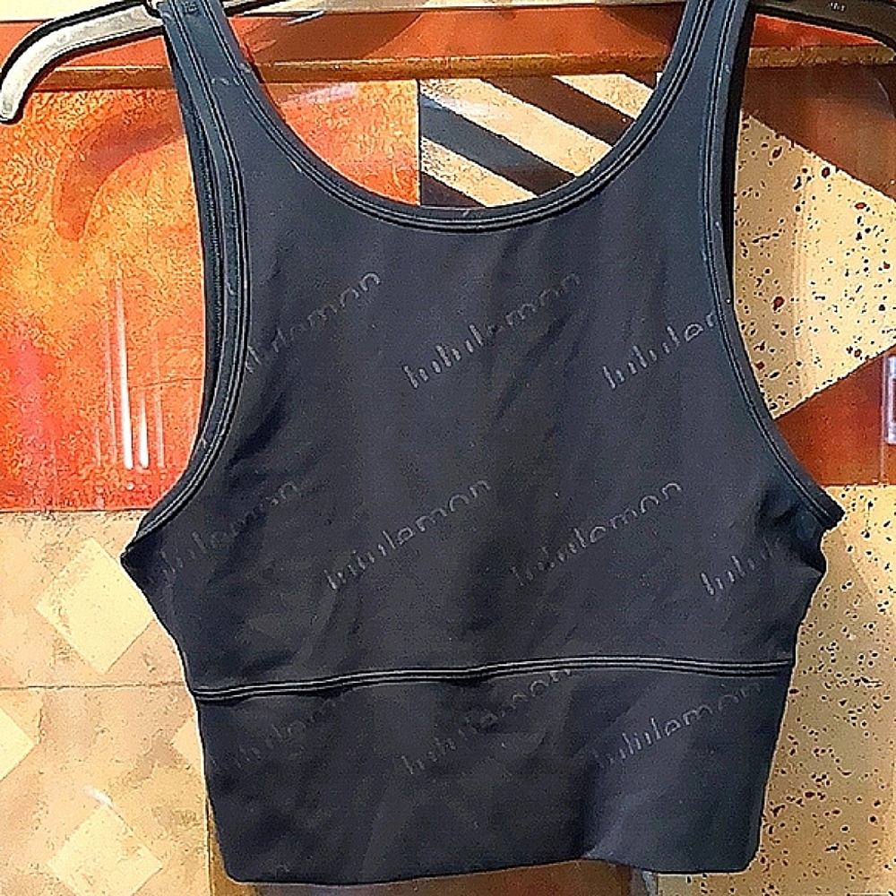 Lululemon Athletica Black Fitted Crop Tank Top